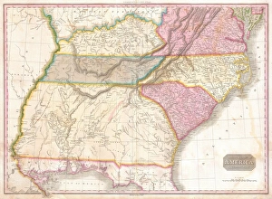 1818, Pinkerton Map of the Southeastern United States, Carolina, Georgia, Virginia 1818, Pinkerton Map of the Southeastern United States, Carolina, Georgia, Virginia
