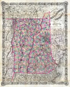 1892, Colton Pocket Map of Vermont and New Hampshire, topography, cartography, geography 1892, Colton Pocket Map of Vermont and New Hampshire, topography, cartography, geography