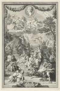Allegorical title page various scenes metamorphoses Allegorical title page various scenes metamorphoses