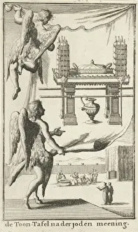 Angels study view for the Table of Showbread, Jan Luyken, Willem Goeree, 1683