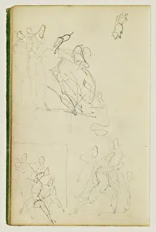 Three Compositional Studies Figure Group Theodore Gericault