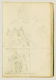 Four compositional studies for a group of figures