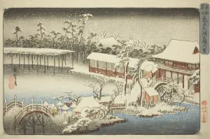 Compound Tenman Shrine Kameido Snow Kameido Tenmangu keidai no yuki Compound Tenman Shrine Kameido Snow Kameido Tenmangu keidai no yuki