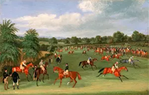 Recreation Prints: Epsom Races: Preparing to Start Signed and dated, brown paint, lower right: