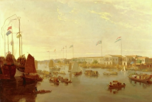 The European Factories, Canton, William Daniell, 1769-1837, British The European Factories, Canton, William Daniell, 1769-1837, British