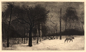 Felix Bracquemond (French, 1833 - 1914). Winter (Hiver, ou le Loup dans la Neige) Felix Bracquemond (French, 1833 - 1914). Winter (Hiver, ou le Loup dans la Neige)