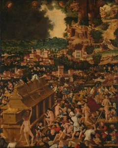 Flood landscape plagued floods large crowd people Flood landscape plagued floods large crowd people