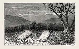 Graves of Lieut. Scott Douglas and Corporal Cotter at Kwamagaza, Zulu War, Engraving 1879 Graves of Lieut. Scott Douglas and Corporal Cotter at Kwamagaza, Zulu War, Engraving 1879