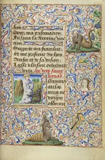 Initial I Saint Bernard Disputing Devil Master