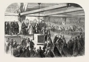 Lord Mayor Hale Laying Foundation Stone of New Blackfriars Bridge, London, Uk, 1865 Lord Mayor Hale Laying Foundation Stone of New Blackfriars Bridge, London, Uk, 1865