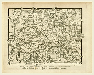 Map, Griffith's new historical description of Cheltenham and its vicinity, 19th Map, Griffith's new historical description of Cheltenham and its vicinity, 19th