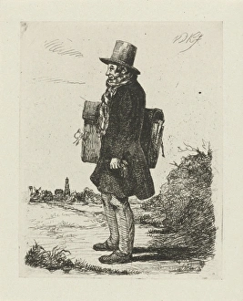 Portrait of the painter and printmaker Hermanus Jan Hendrik Rijkelijkhuizen, standing Portrait of the painter and printmaker Hermanus Jan Hendrik Rijkelijkhuizen, standing
