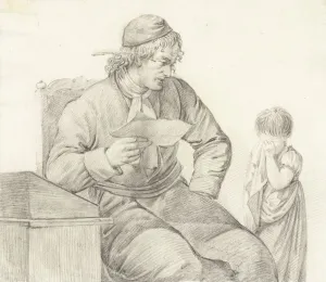Schoolmaster reprimands little girl Schoolmaster Schoolmaster reprimands little girl Schoolmaster
