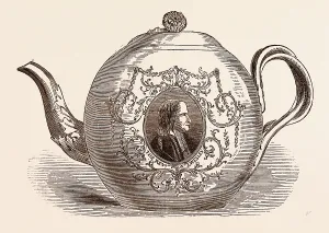TEAPOT PRESENTED TO THE REV. JOHN WESLEY; BORN JUNE 17, 1703. An Anglican cleric TEAPOT PRESENTED TO THE REV. JOHN WESLEY; BORN JUNE 17, 1703. An Anglican cleric