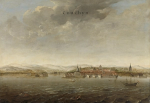 View of Cochin on the Malabar Coast of India, attributed to Johannes Vinckboons, c View of Cochin on the Malabar Coast of India, attributed to Johannes Vinckboons, c