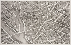 View Pont Neuf Left Bank 1739 Plan de Paris commence l'annee View Pont Neuf Left Bank 1739 Plan de Paris commence l'annee