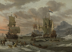 Whaling Grounds in the Arctic Ocean, Abraham Storck, 1654 - 1708 Whaling Grounds in the Arctic Ocean, Abraham Storck, 1654 - 1708