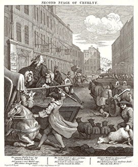 William Hogarth (English, 1697 - 1764), The Second Stage of Cruelty, 1751, etching William Hogarth (English, 1697 - 1764), The Second Stage of Cruelty, 1751, etching