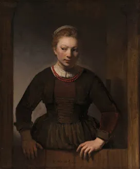 Young Woman Open Half-Door 1645 Rembrandt Harmenszoon van Rijn Young Woman Open Half-Door 1645 Rembrandt Harmenszoon van Rijn
